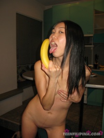 Drunk Asian Teen With Banana Penis